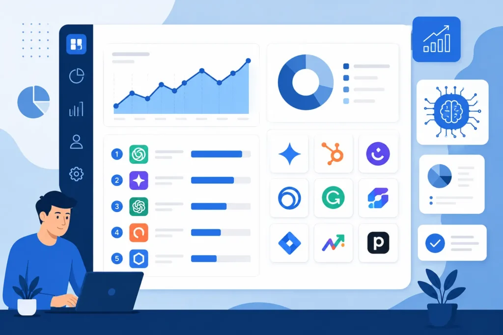 Comparison table of top AI marketing tools for India 2026"