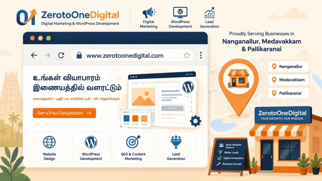 Example of a Tamil script domain name (IDN) for local businesses"